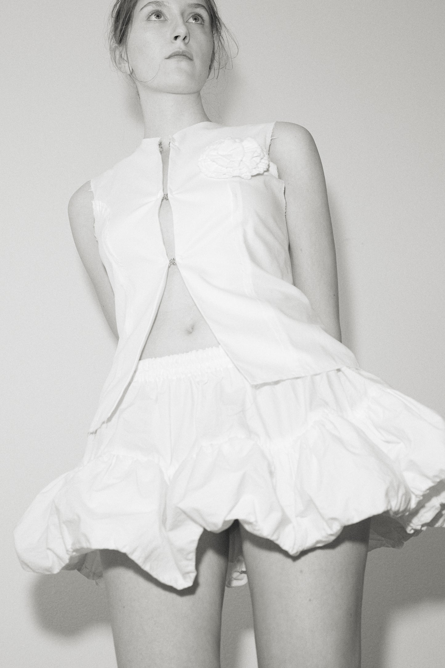 Miel Skirt in White Cotton