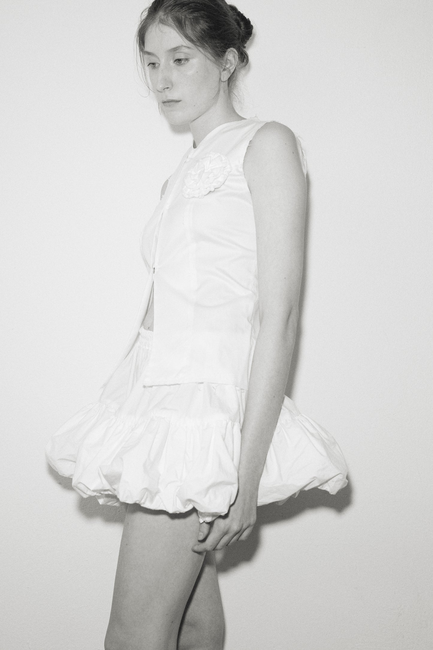 Vivienne Vest in White Cotton