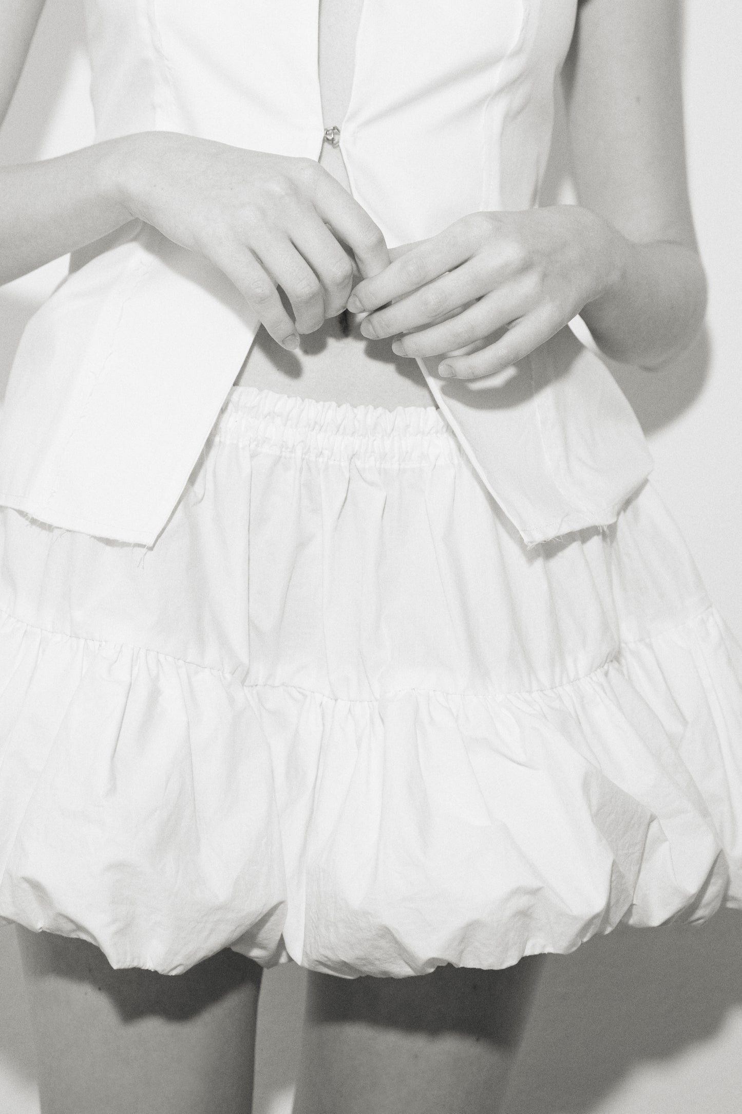 Miel Skirt in White Cotton