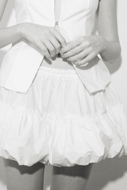 Miel Skirt in White Cotton