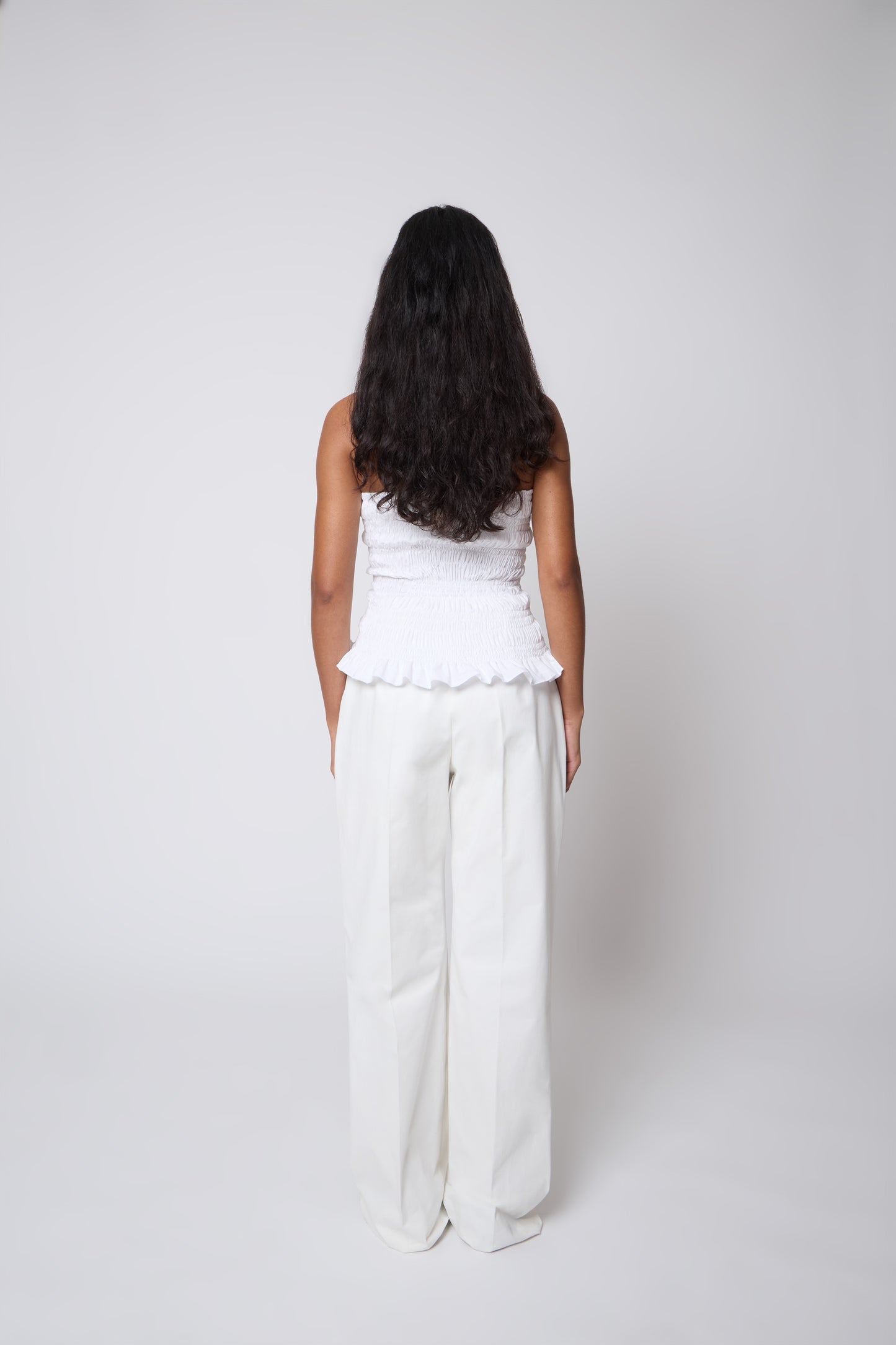 Agnes Top in White Cotton