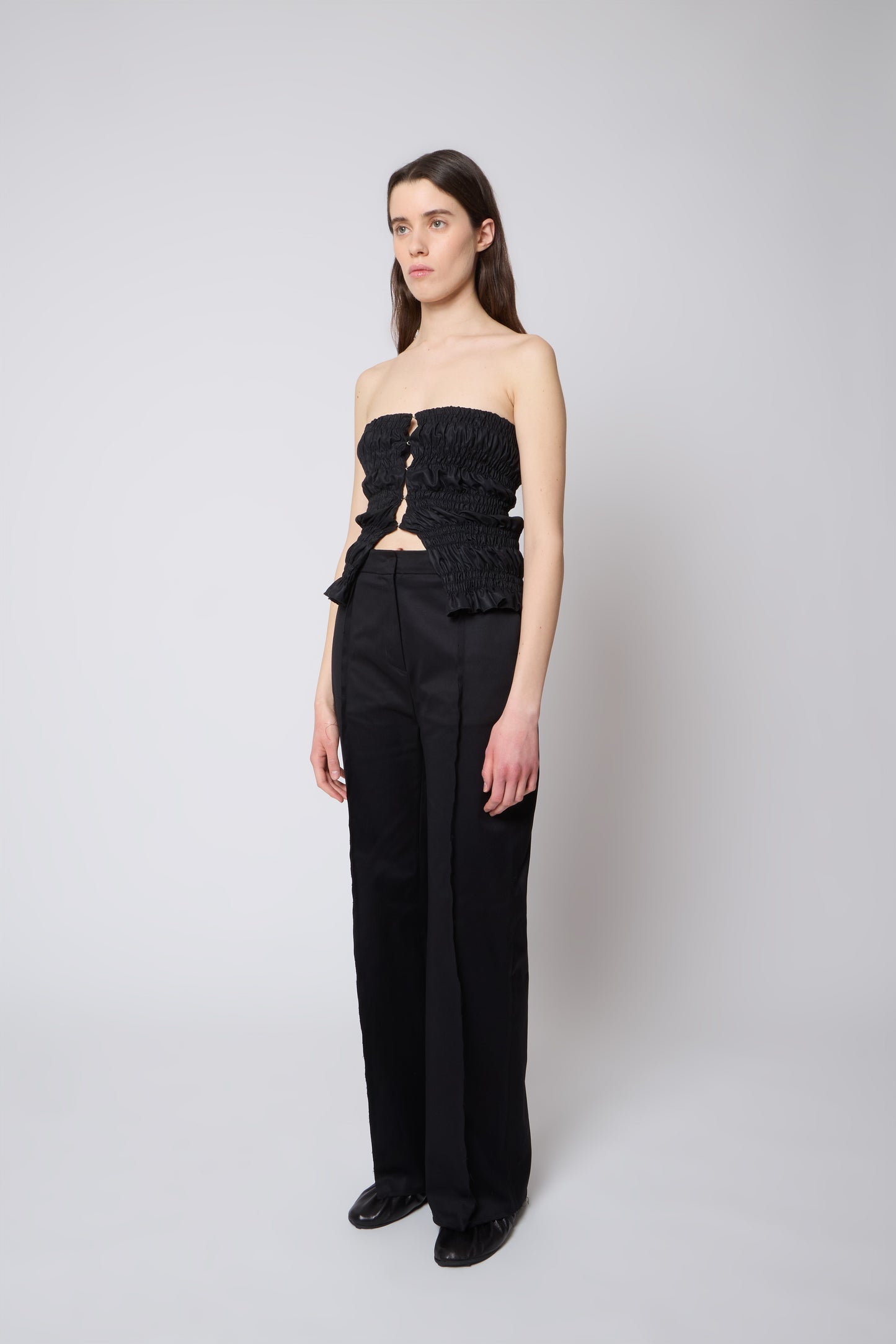 Gaspard Trousers in Black Cotton