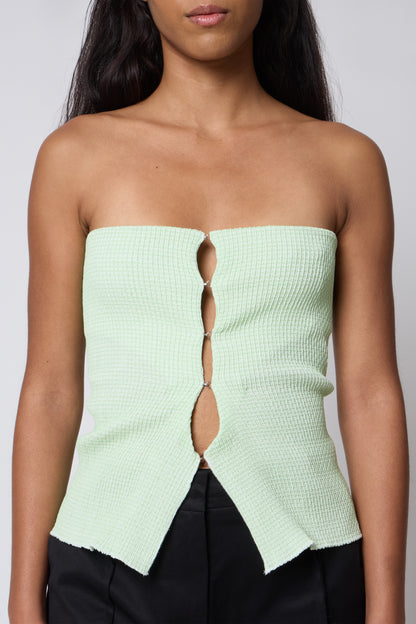 Agnes Top in Green Cotton