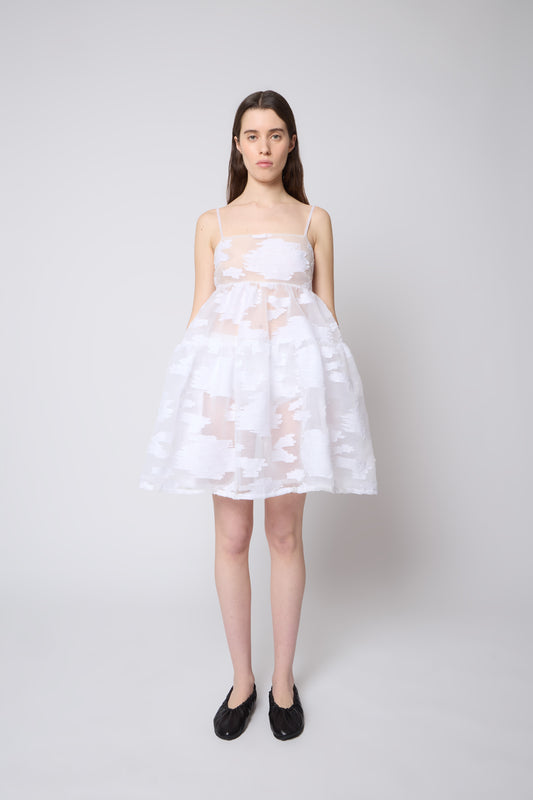 Eloise Dress in White Organza