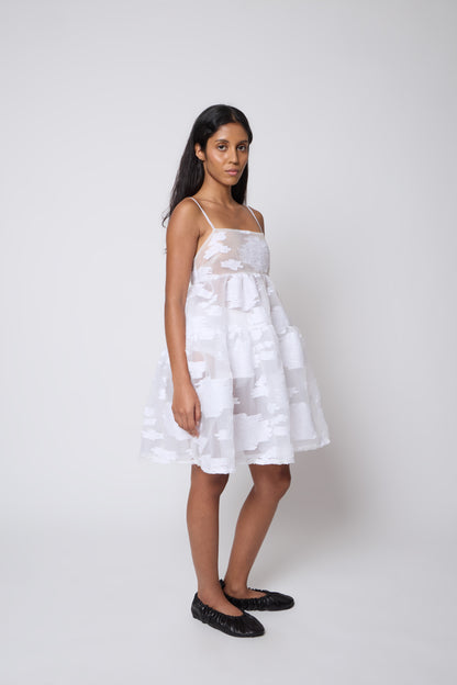 Eloise Dress in White Organza