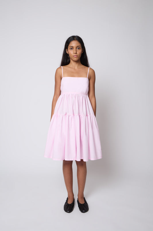 Eloise Dress in Pink Cotton