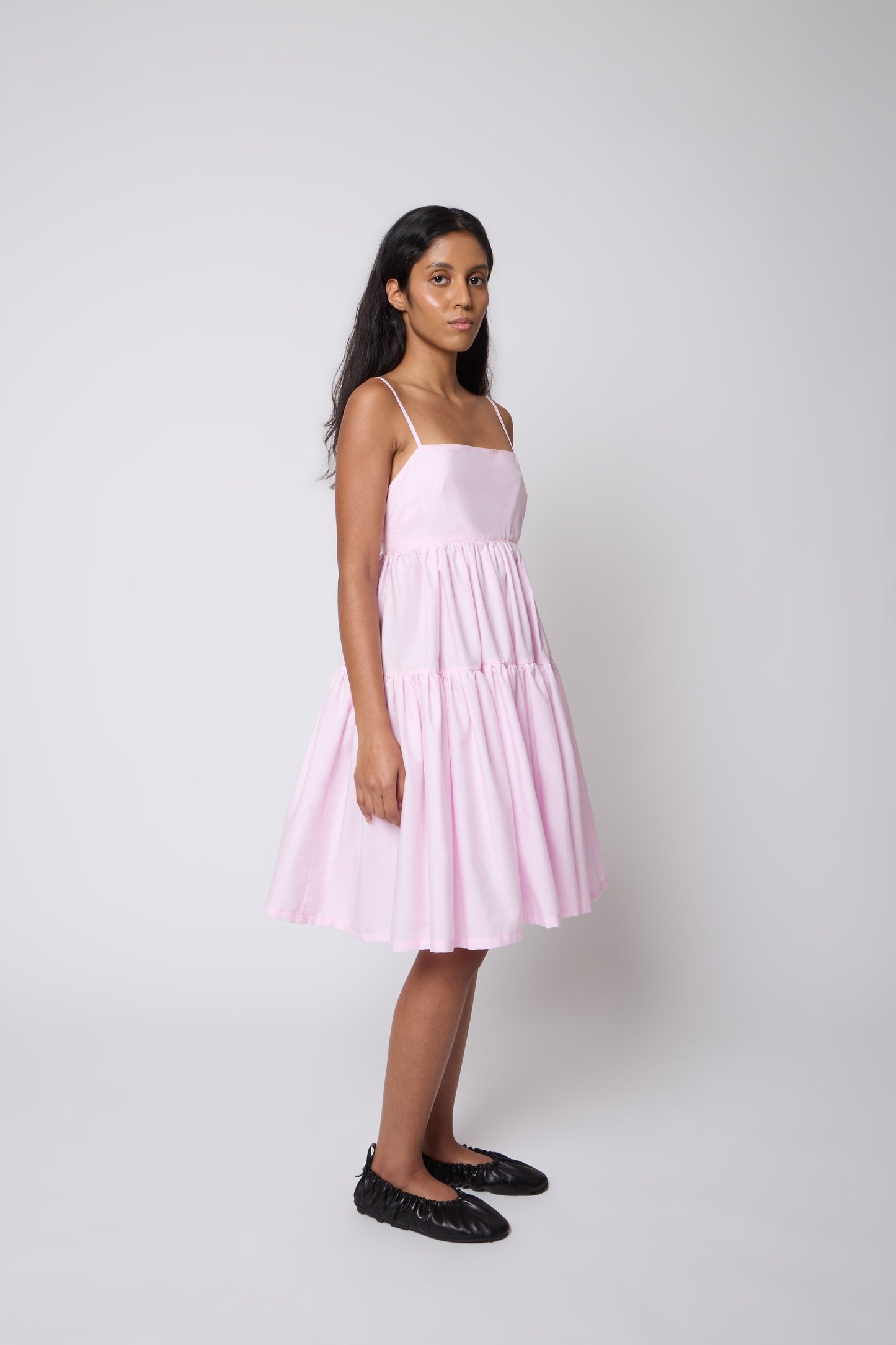 Eloise Dress in Pink Cotton