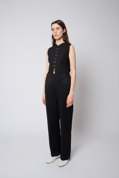 Emile Trousers in Black Cotton