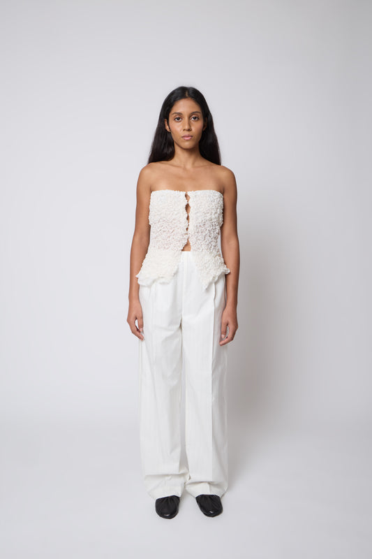 Emile Trousers in Warm White Cotton