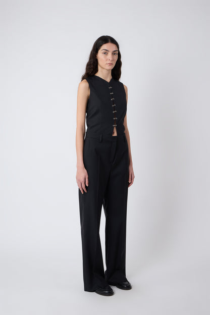 Gaspard Trousers in Black Wool