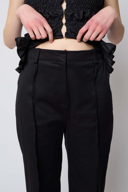 Gaspard Trousers in Black Cotton