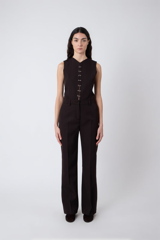 Gaspard Trousers in Brown Wool