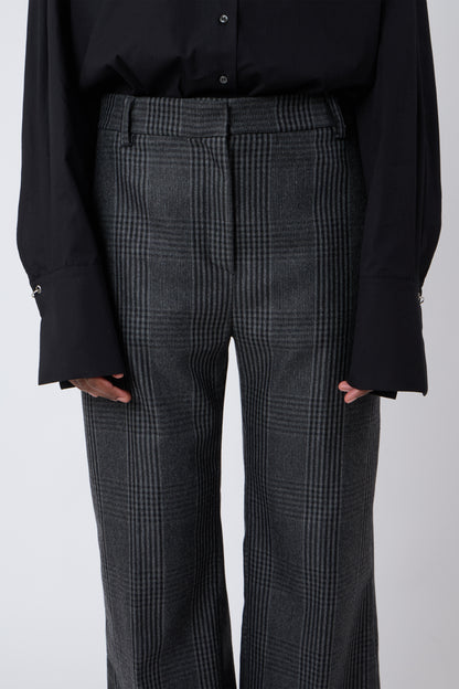 Gaspard Trousers in Grey Tartan Wool