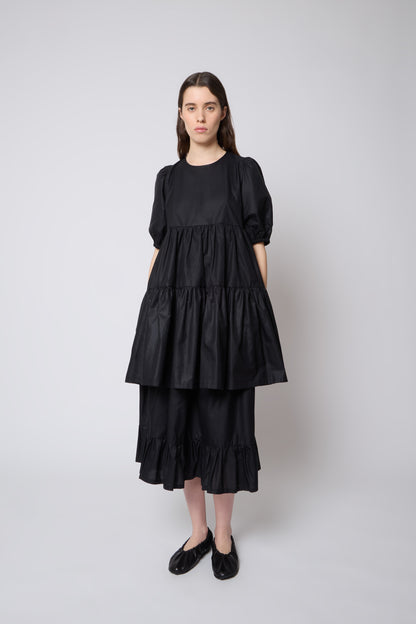 Isabelle Dress in Black Cotton