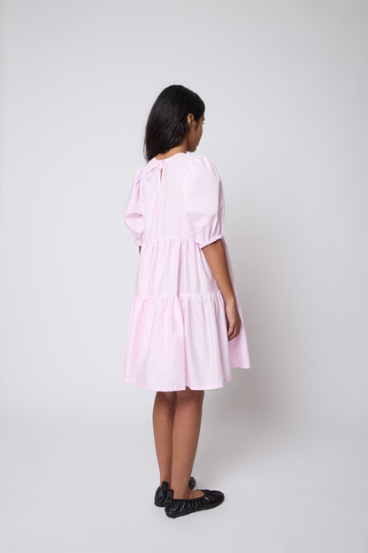 Isabelle Dress in Pink Cotton