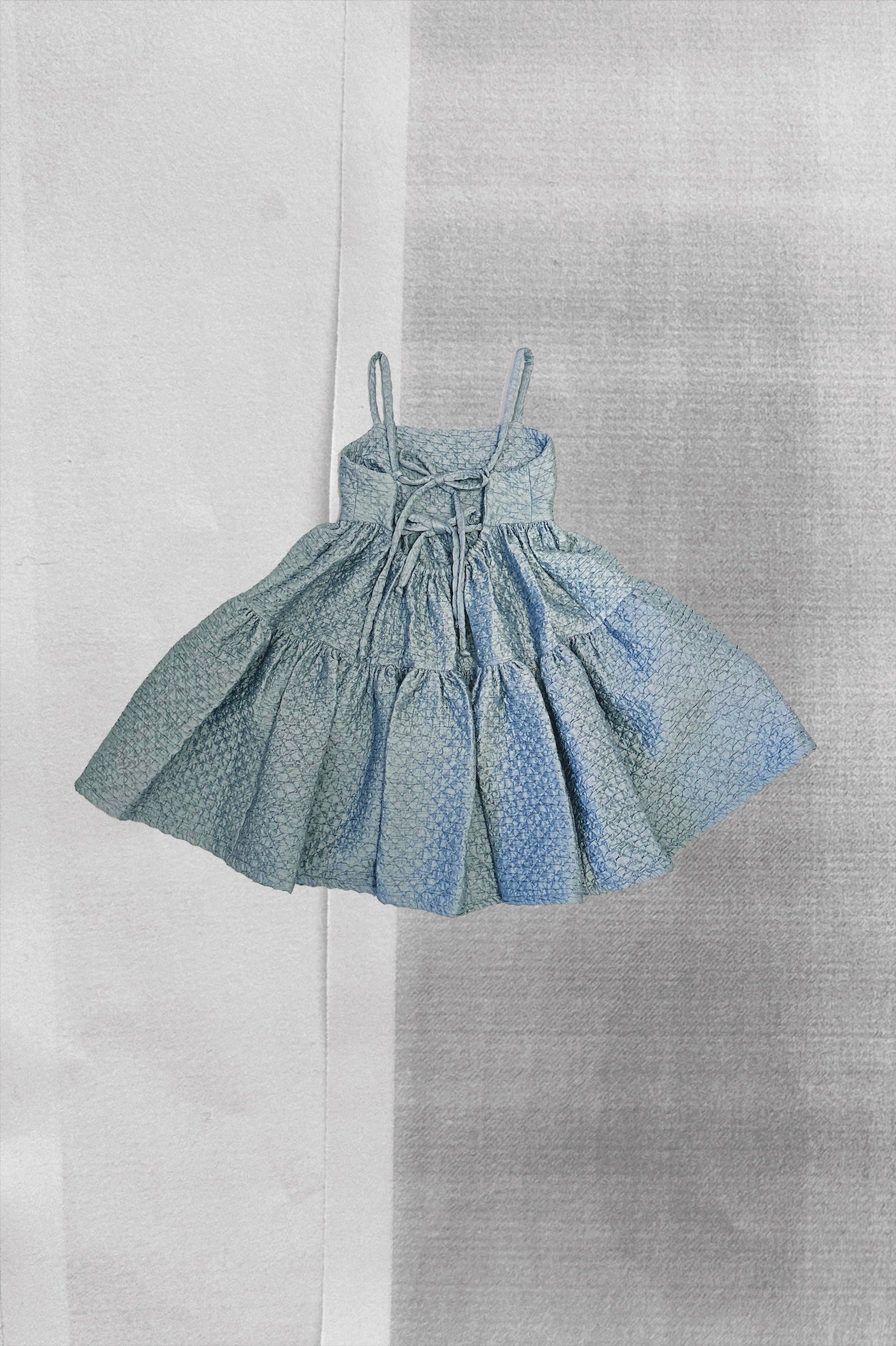 Eloise Dress in Azure Matelassè