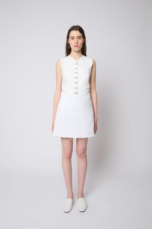 Lea Skirt in White Cotton