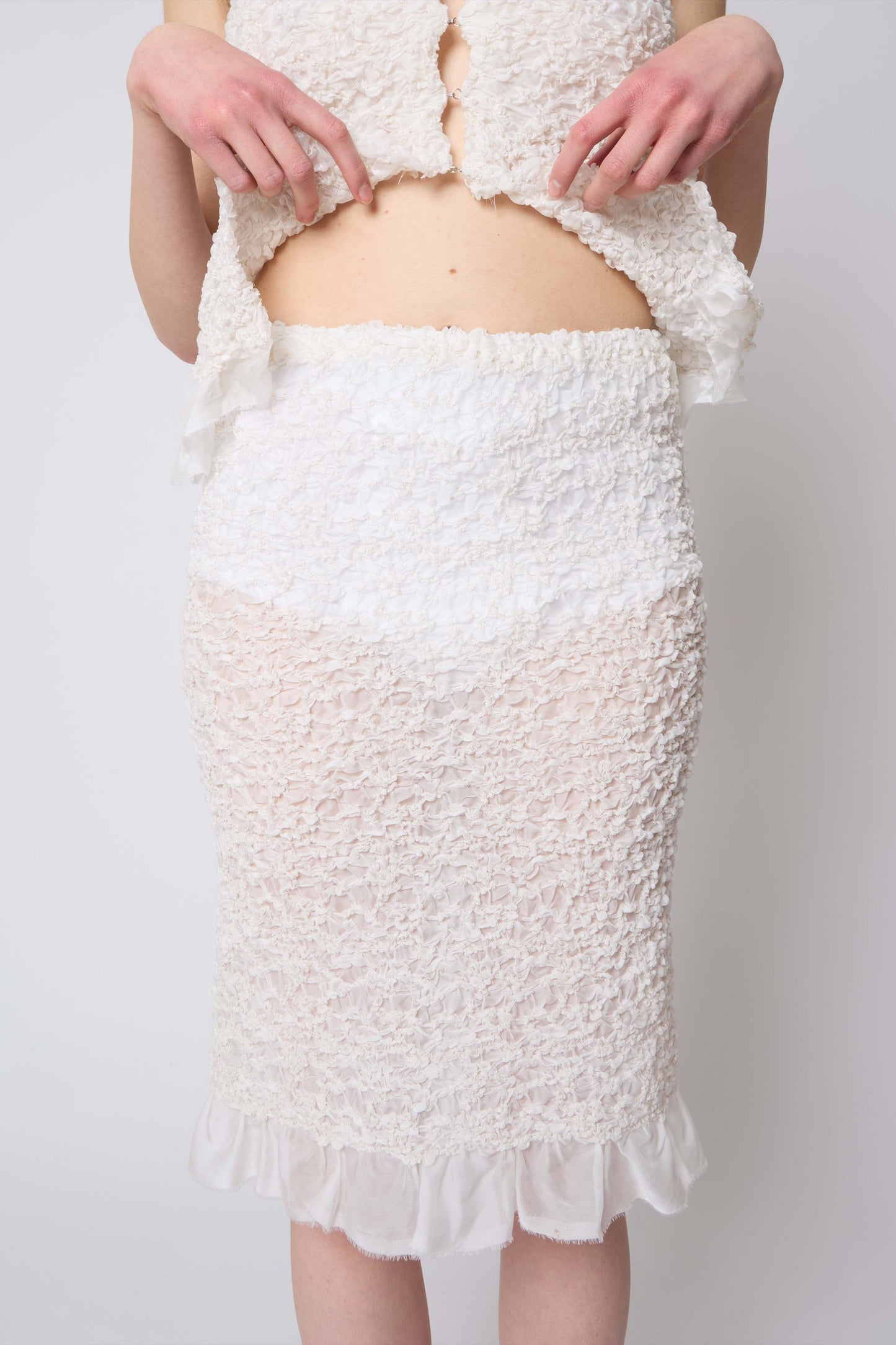 Lea Skirt in White Silk