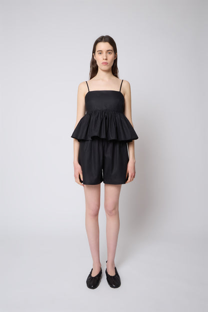 Timothée Shorts in Black Cotton