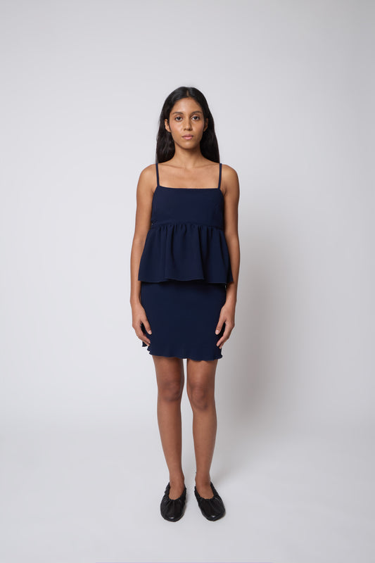 Lolie Top in Blue Cotton