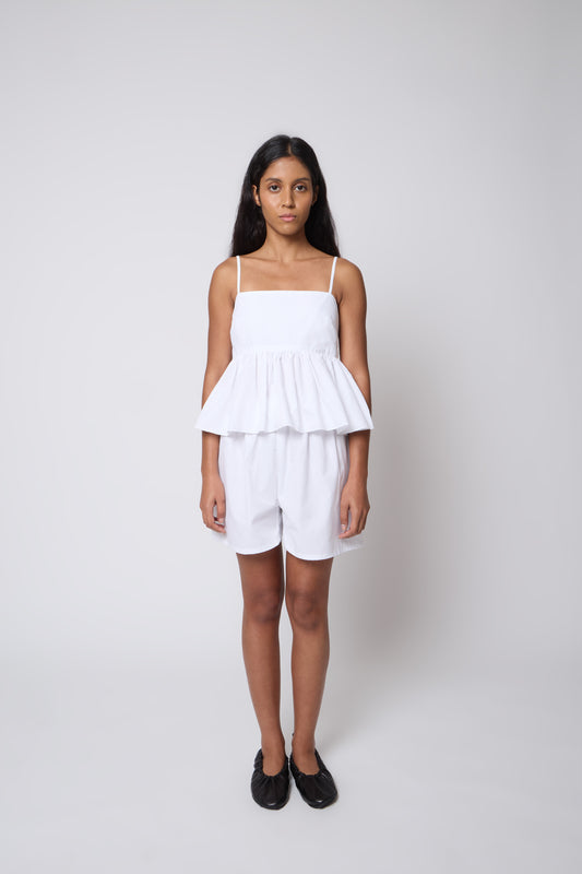 Lolie Top in White Cotton