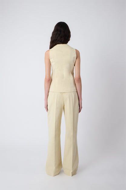 Macondo Vest in Cream Cotton