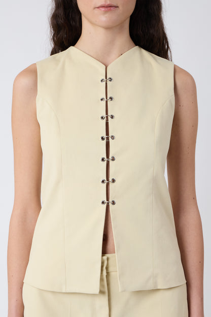 Macondo Vest in Cream Cotton