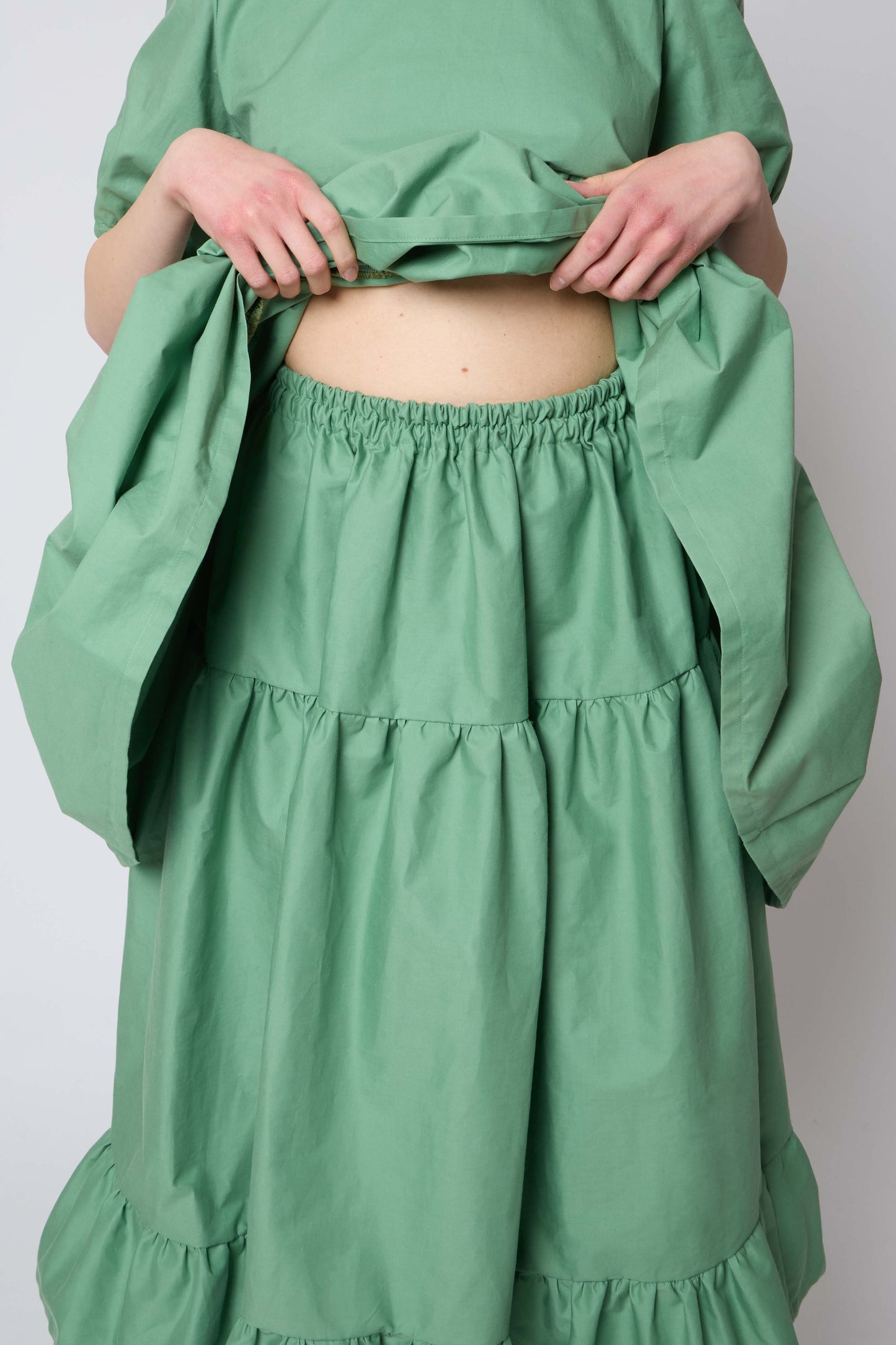 Margot Skirt in Green Cotton