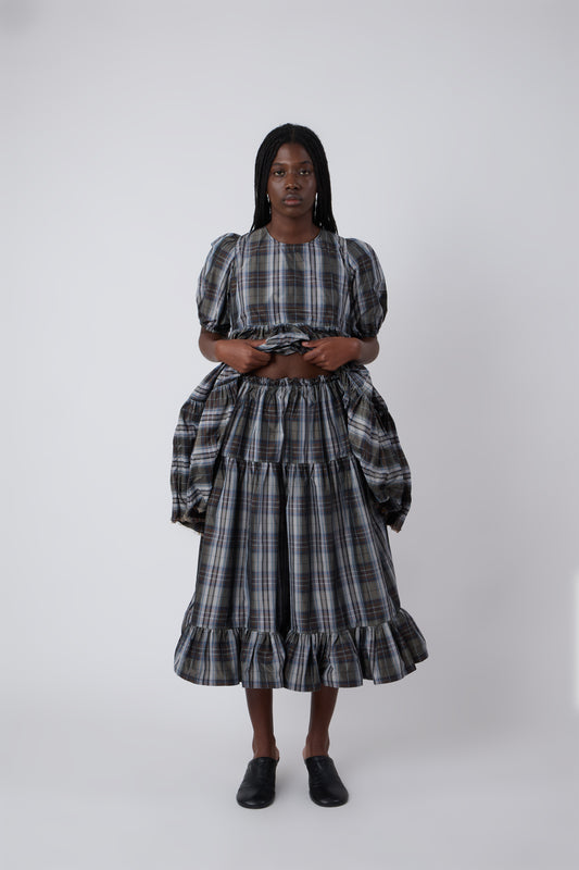 Margot Skirt in Tartan Taffeta