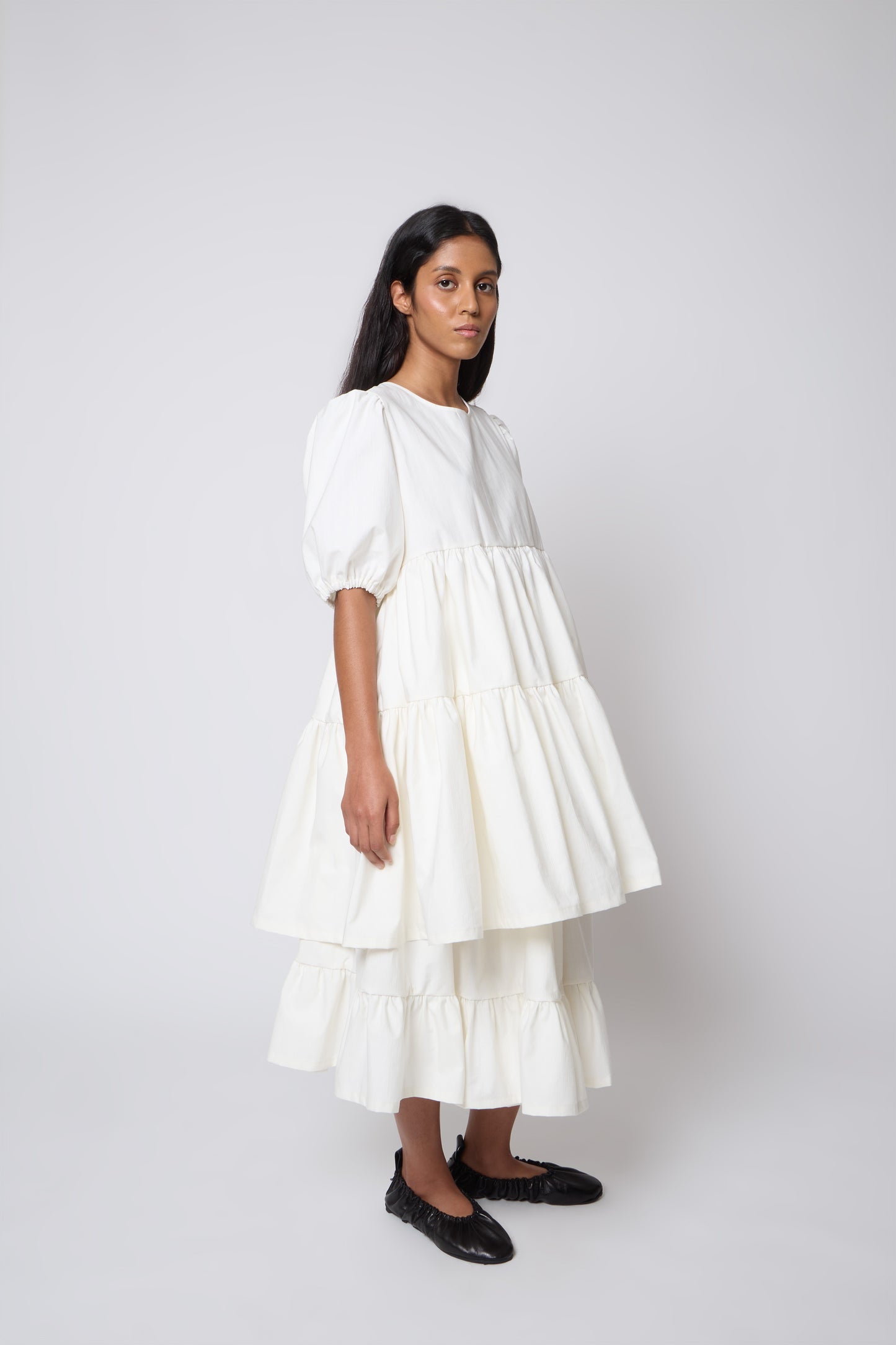 Margot Skirt in Warm White Cotton