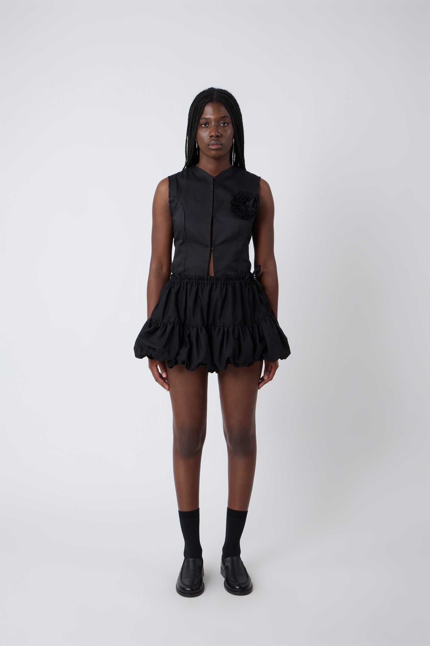 Miel Skirt in Black Cotton