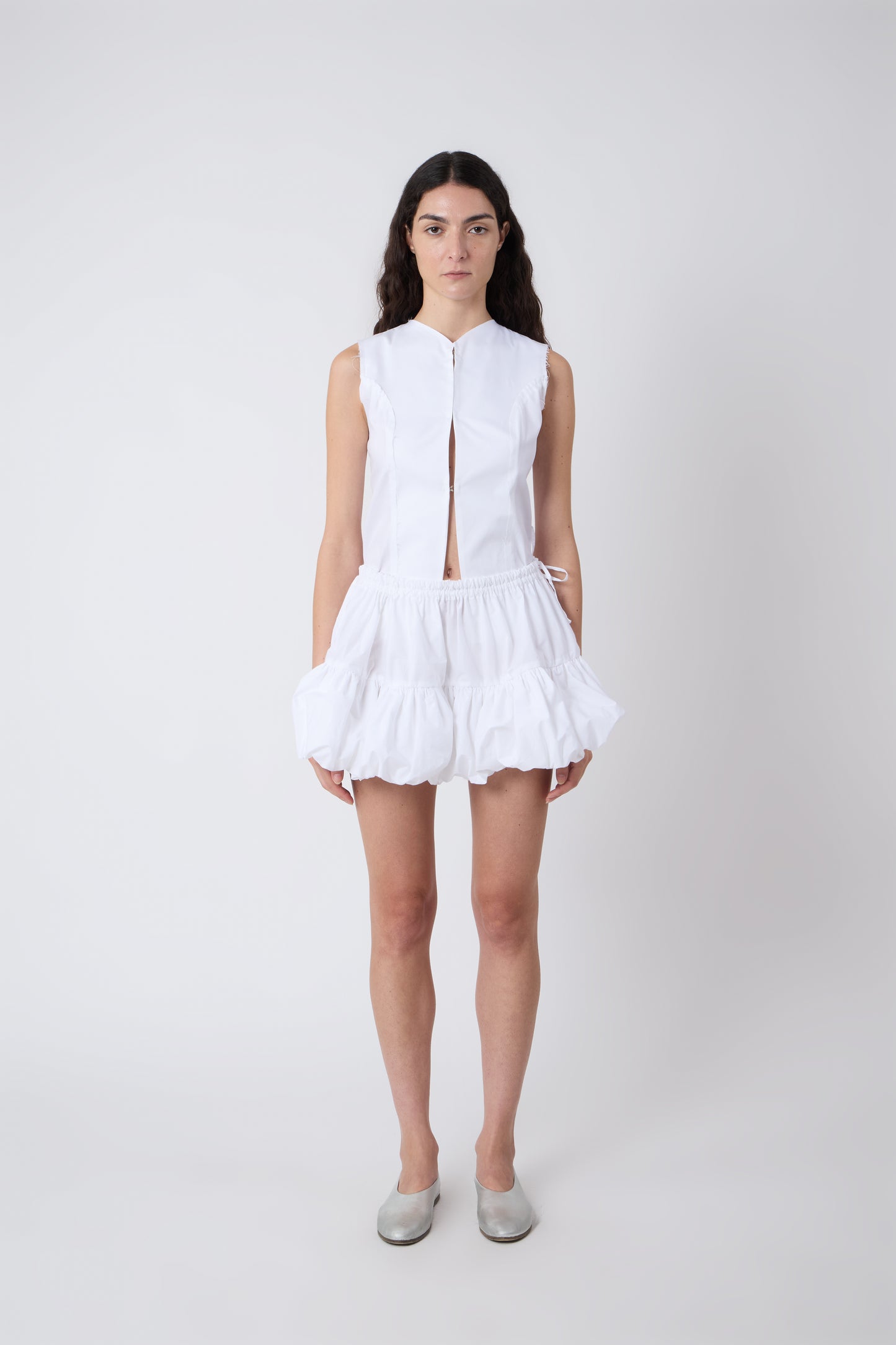 Miel Skirt in White Cotton