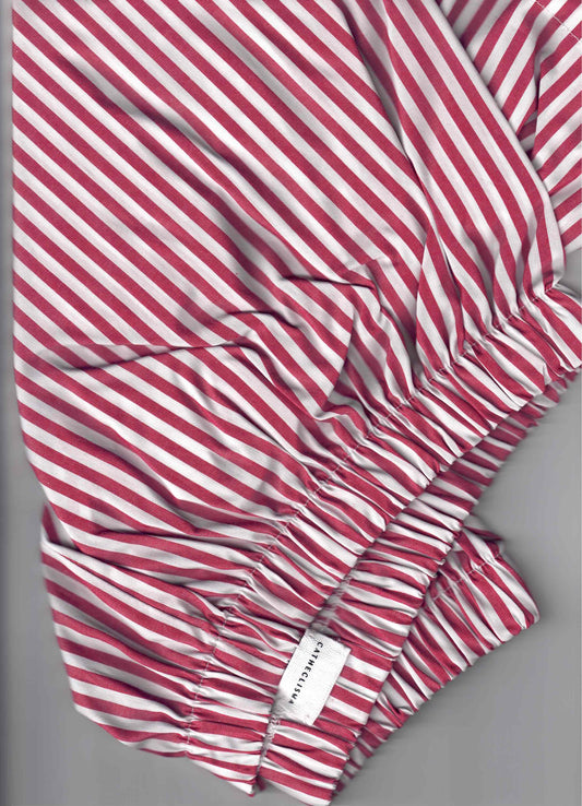 Timothée Shorts in Red Stripes Cotton