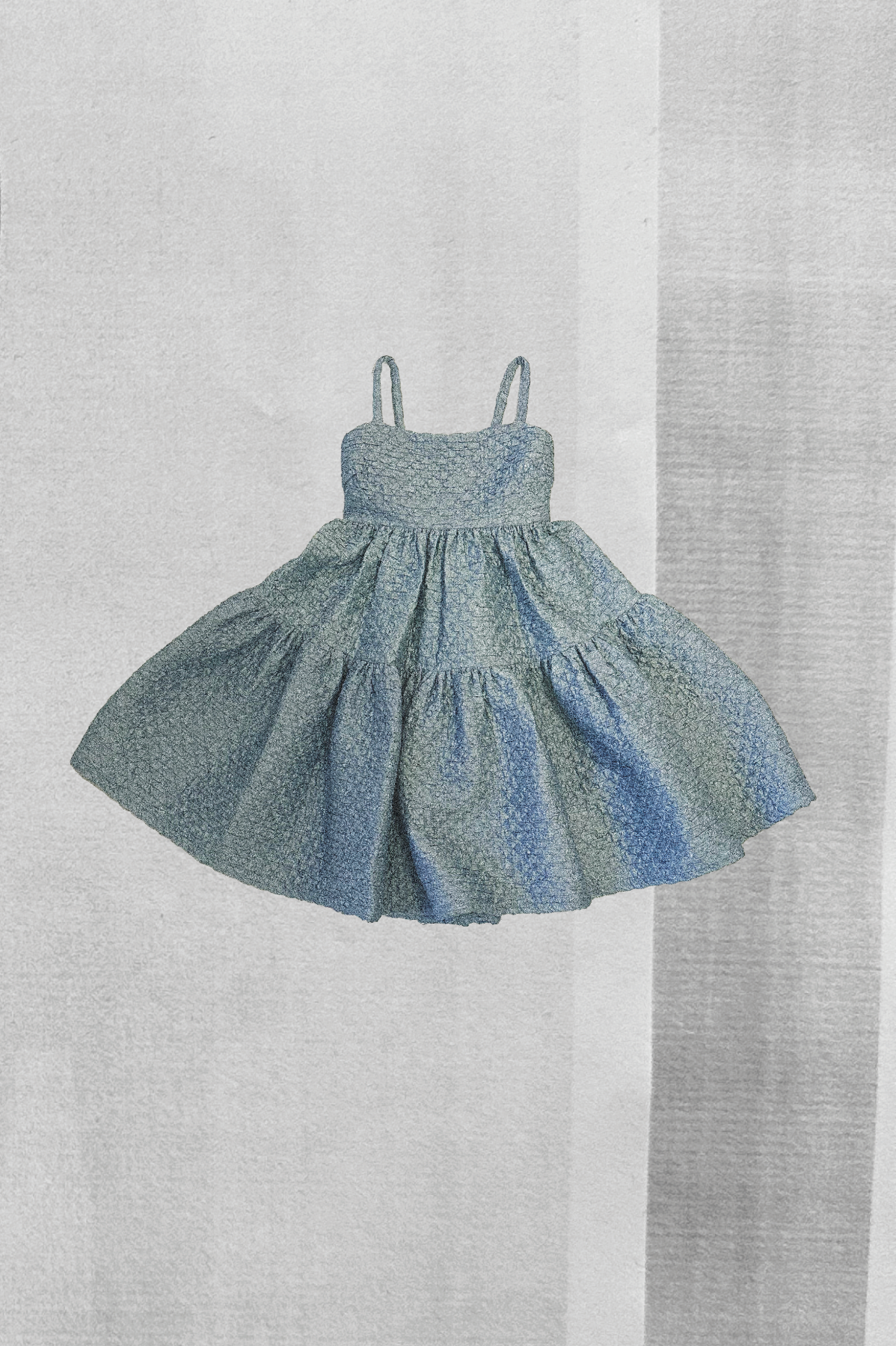 Eloise Dress in Azure Matelassè