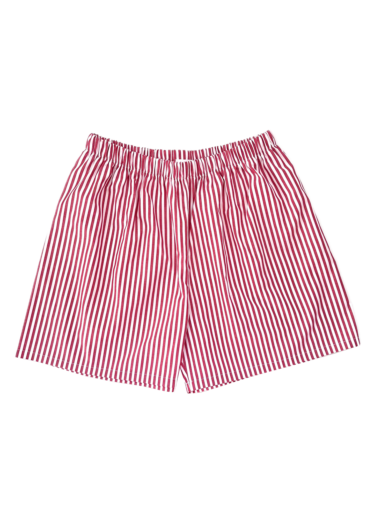 Timothée Shorts in Red Stripes Cotton