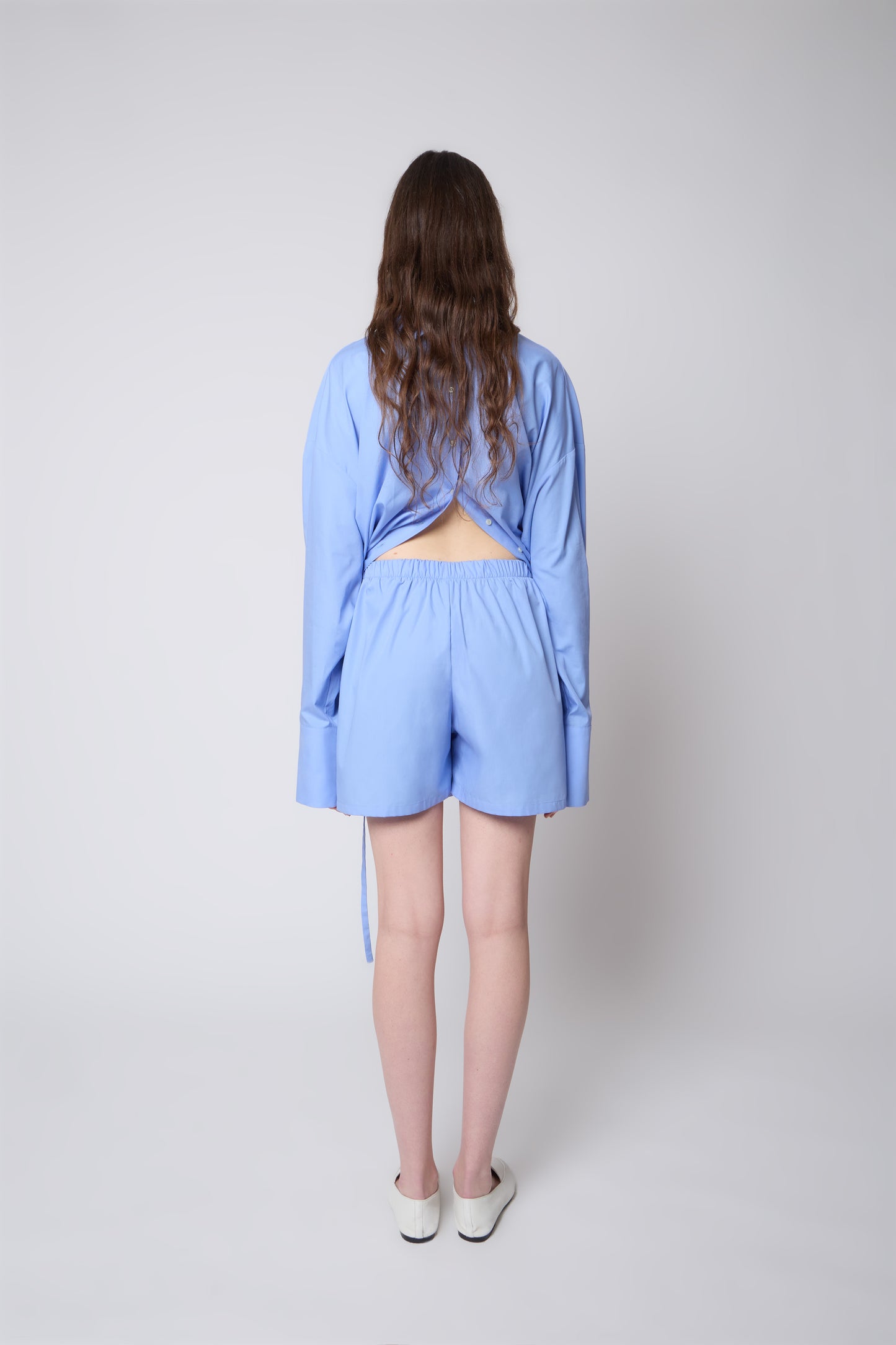 Timothée Shorts in Azul Cotton