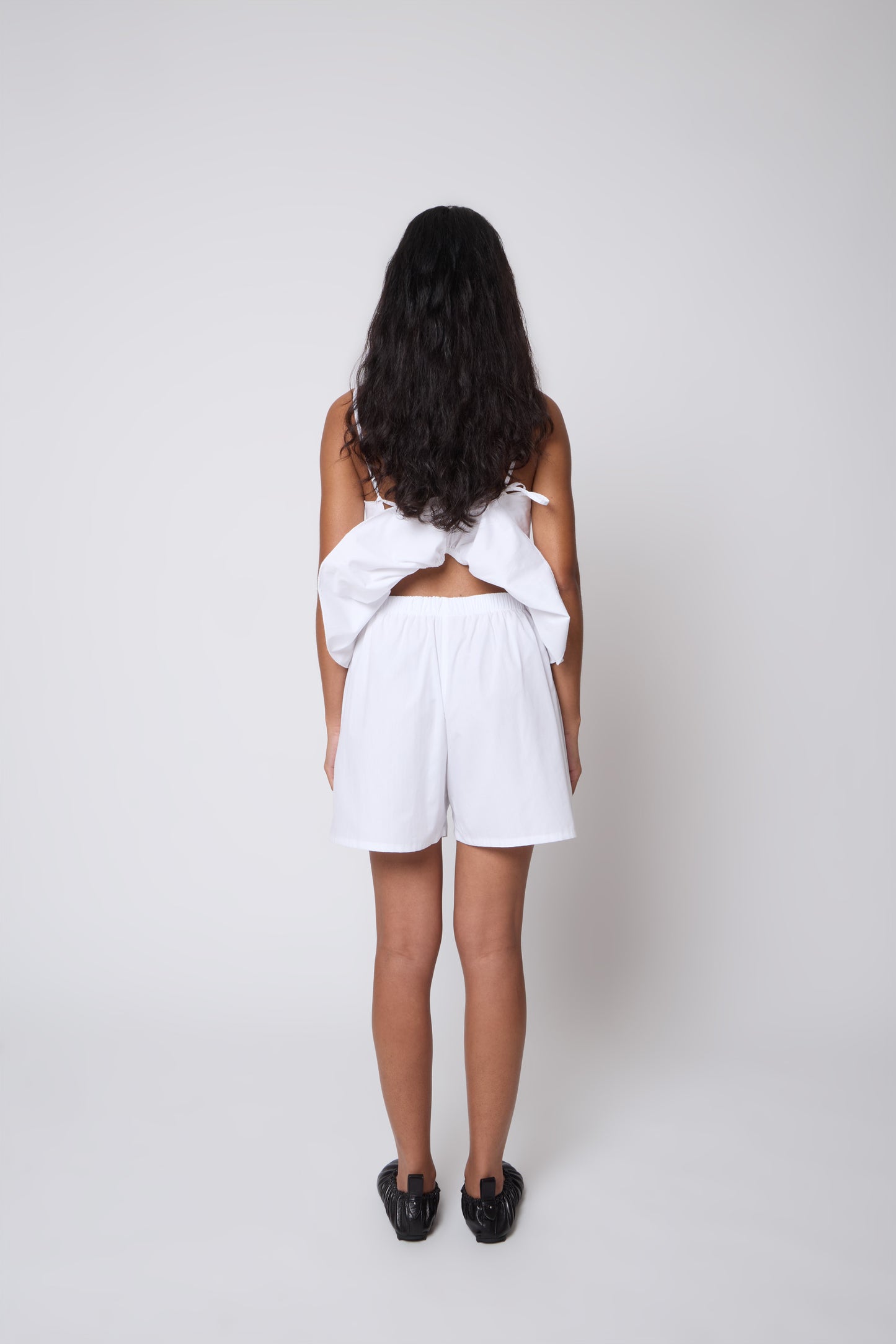 Timothée Shorts in White Cotton