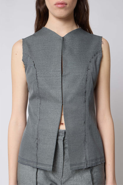 Vivienne Vest in Green Cotton